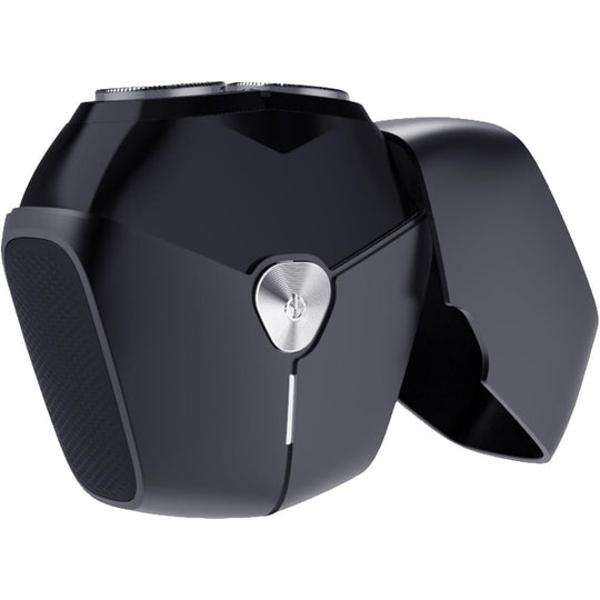 Aparat de Ras Portabil, 8W, Autonomie 60 min, Incarcare Cablu Type C Inclus, Periuta de Curatare, Husa, Reincarcabil, 7.3x7.5x3.3 cm, Negru