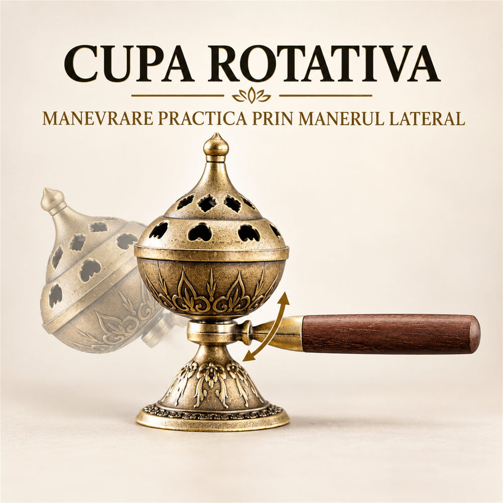 Arzator de Tamaie Portabil Rotativ Creativ, Retro, Tava De Tamaie, Ornament De Ceremonie