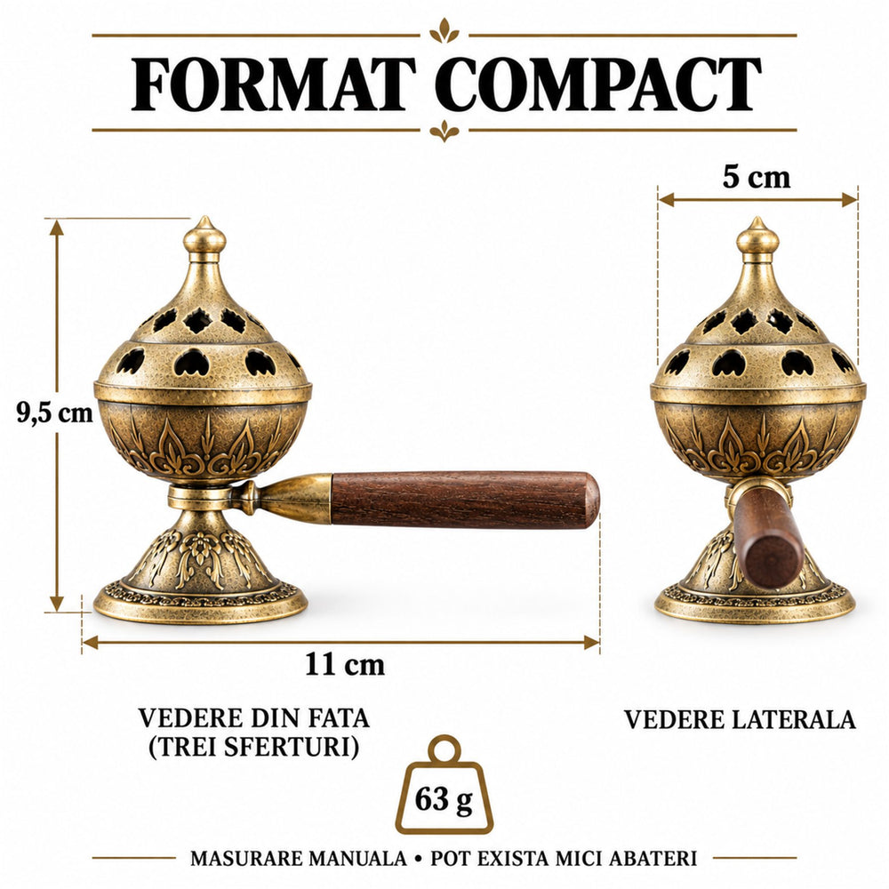 Arzator de Tamaie Portabil Rotativ Creativ, Retro, Tava De Tamaie, Ornament De Ceremonie