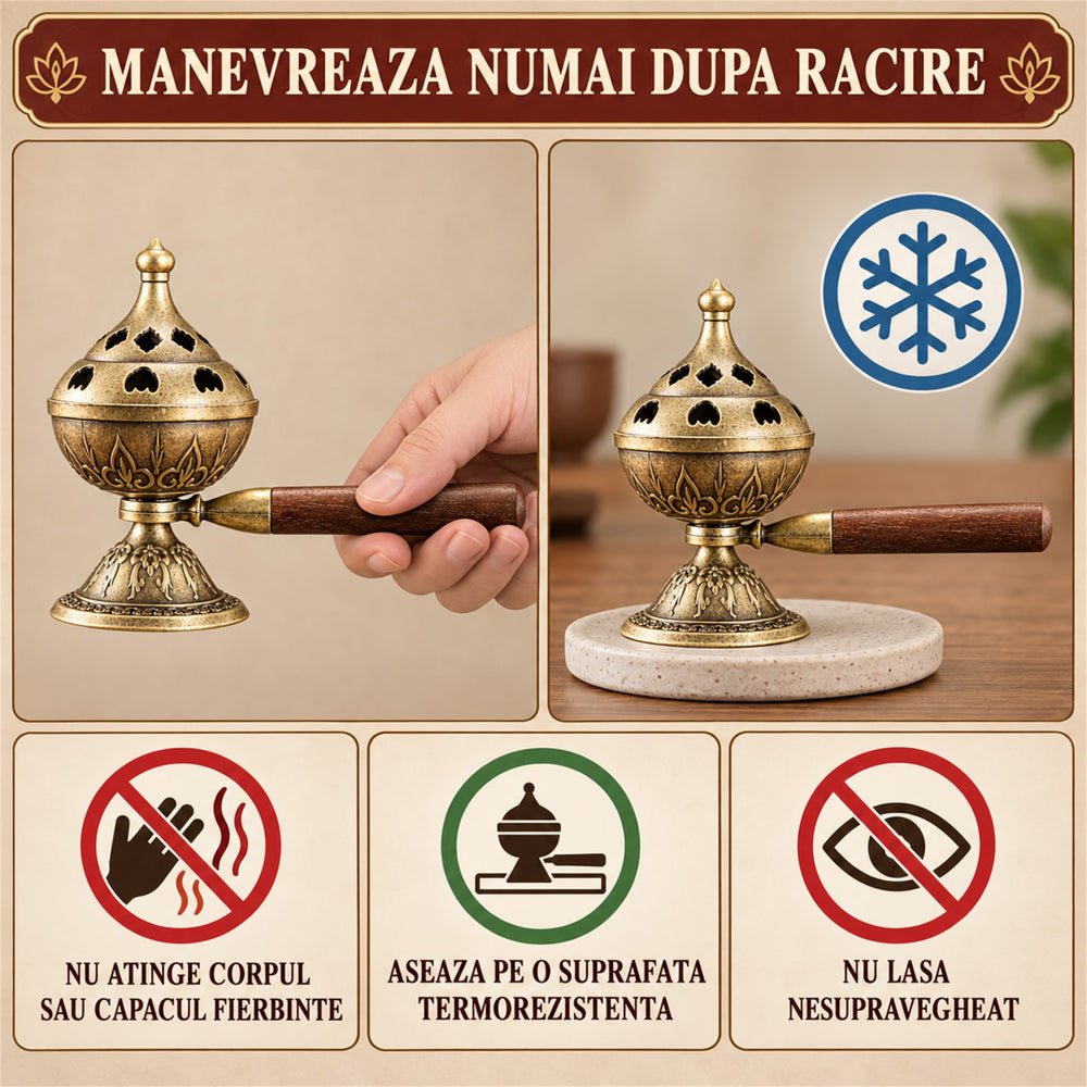 Arzator de Tamaie Portabil Rotativ Creativ, Retro, Tava De Tamaie, Ornament De Ceremonie