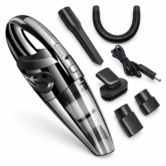Aspirator de Mana Portabil fara Fir, pentru Casa si Auto, Aspirare Umeda si Uscata, Putere 120 W, Putere de Aspirare 15.1-20 kPa, Incarcare USB, Baterie Integrata, Negru