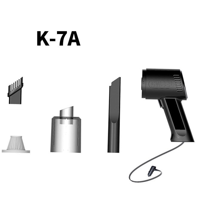 Aspirator Portabil Auto, Tip Pistol K7A, Pentru Casa si Masina, Cablu Auto, 36 x 17 cm, Negru