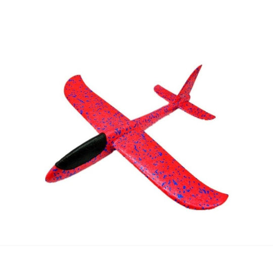 Avion planor din polistiren in punga, lungime 47 cm, Rosu