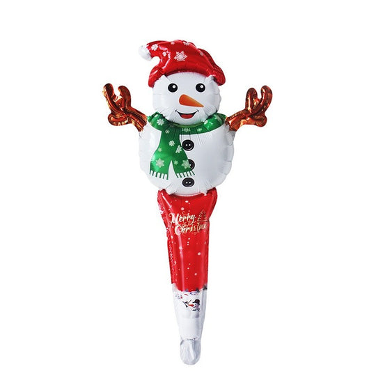 Balon Om de Zapada, din Folie de Aluminiu, de Mana, Tema Craciun, 29.5x61.5cm, Multicolor