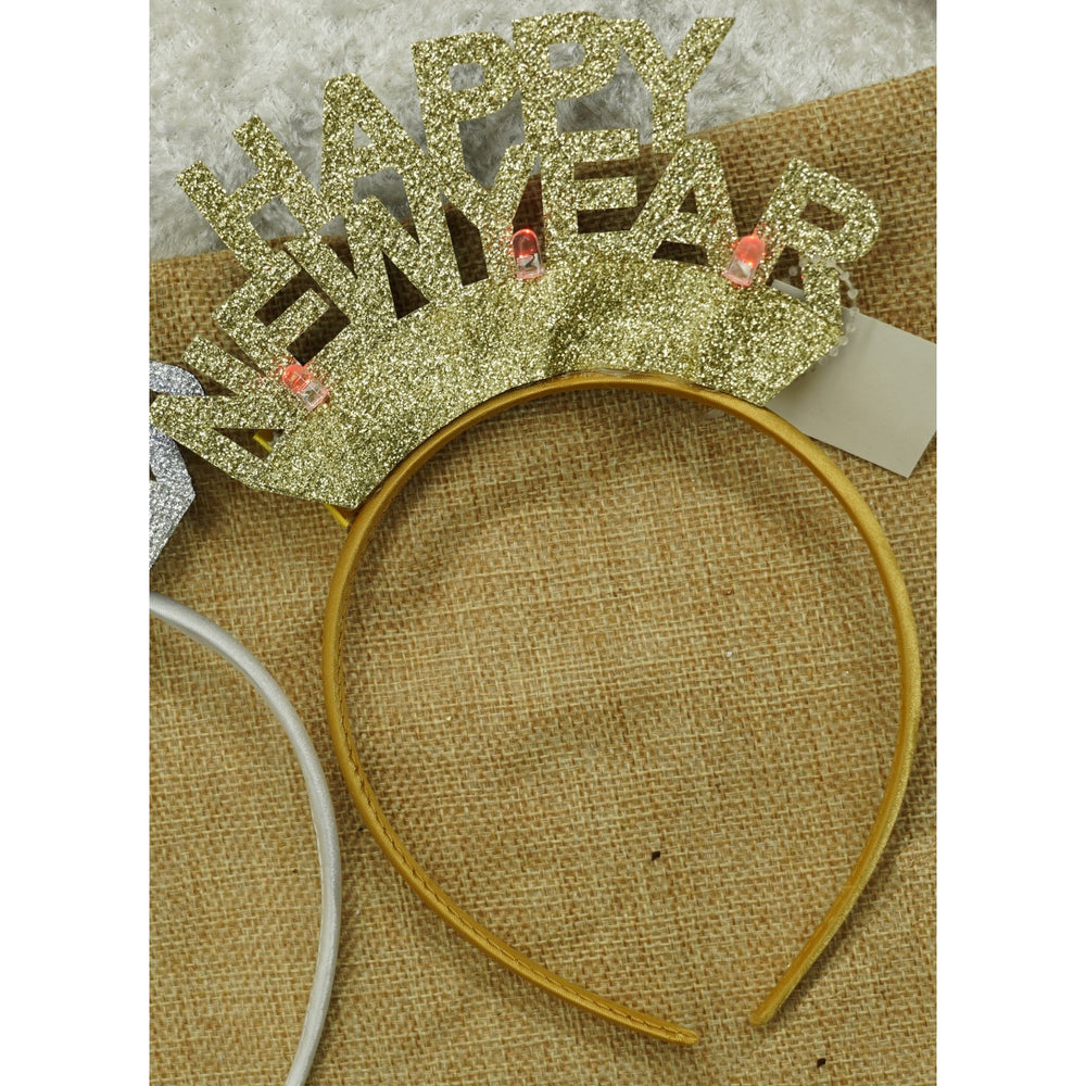 Bentita/cerc Happy Newyear, culoare auriu, marime standard