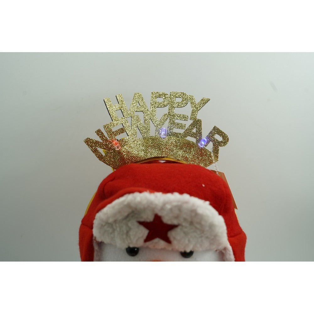 Bentita/cerc Happy Newyear, culoare auriu, marime standard