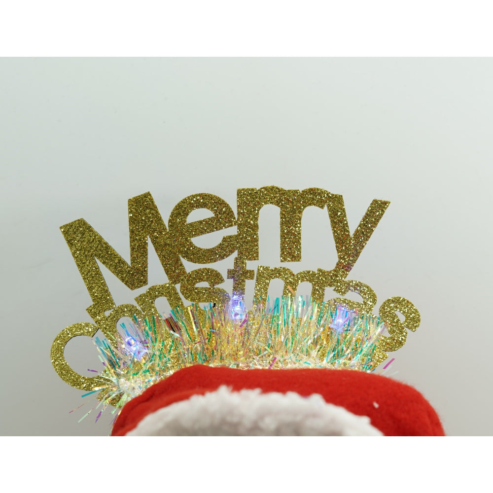 Bentita/cerc Mery Cristmas, culoare auriu cu beteala, marime standard