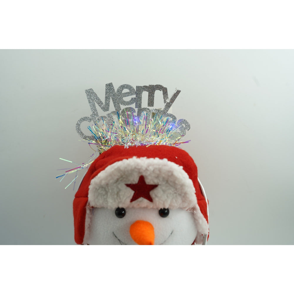 Bentita/cerc Mery Cristmas, culoare gri metalic cu beteala, marime standard