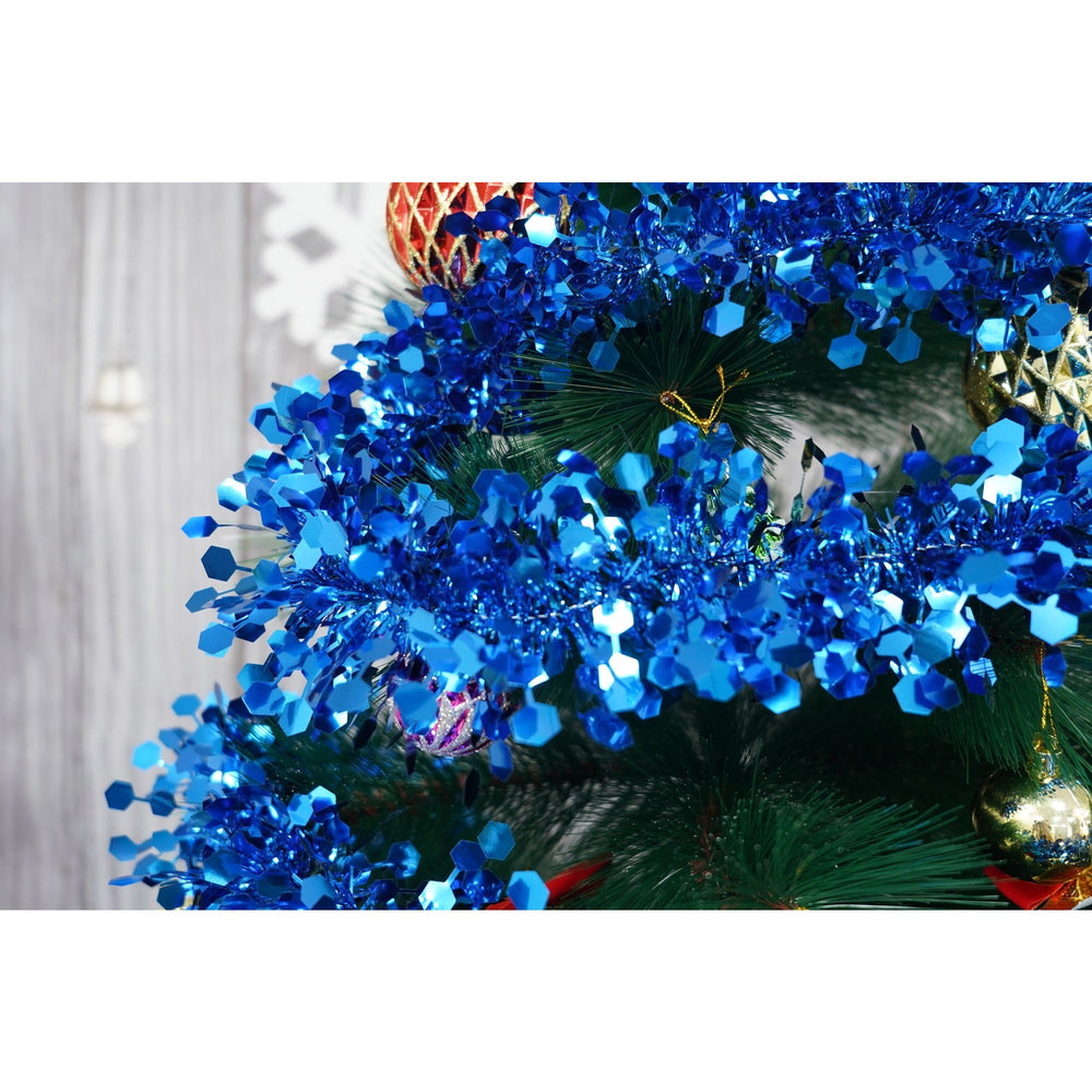 Beteala Craciun, albastru, marimea: 2 m x 9 cm material:folie PVC, interior/exterior