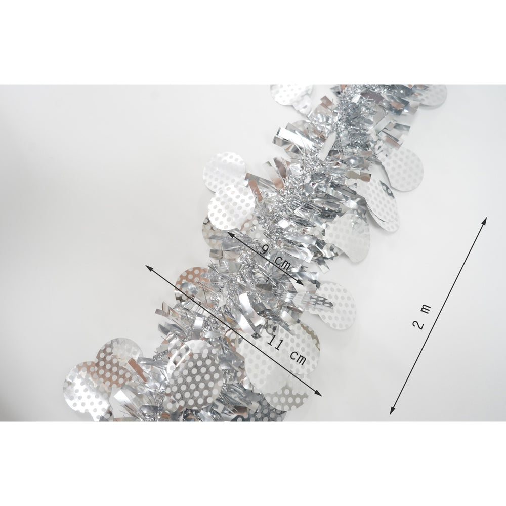 Beteala Craciun, argintiu, marimea: 2 m x 11 cm x 9 cm material:folie PVC, interior/exterior