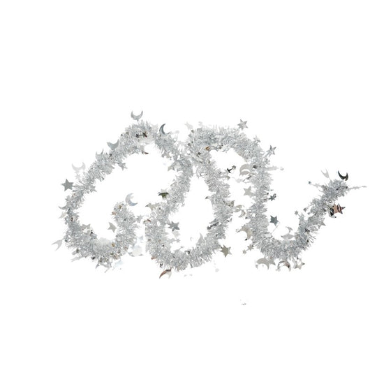 Beteala Craciun, argintiu, marimea: 2 m x 9 cm x 5 cm material:folie PVC, interior/exterior