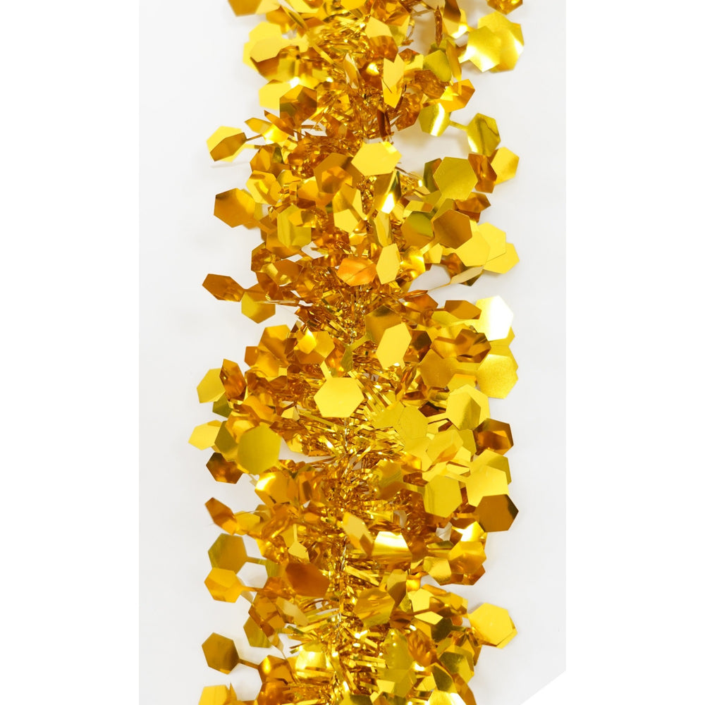 Beteala Craciun, galben, marimea: 2 m x 9 cm material:folie PVC, interior/exterior, Tema: Mesaje Craciun