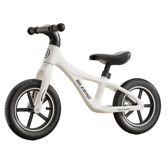 Bicicleta pentru Copii, Fara Pedale, Pentru 2-6 Ani, 2 Roti Silentioase, Sa Reglabila 43 - 58 cm, din Plastic si Fibra de Sticla, 88 x 56 x 43 cm, Alb