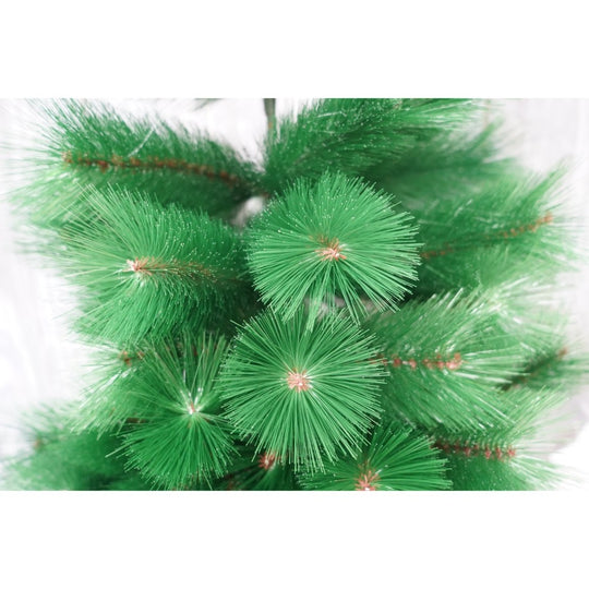Brad artificial de Craciun tip pin, clasic, pentru interior/exterior, inaltime 150 cm, verde, suport metalic inclus