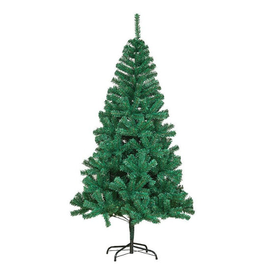 Brad de Craciun artificial cu suport inclus, 150 cm, 450 Ramuri Varfuri, Suport Clasic, Fara iluminare, utilizat pentru interior/exterior, Verde