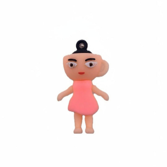 Breloc de Chei din Silicon, Figurina Brainrot Ballerina Cappuccina, 4 cm, Roz