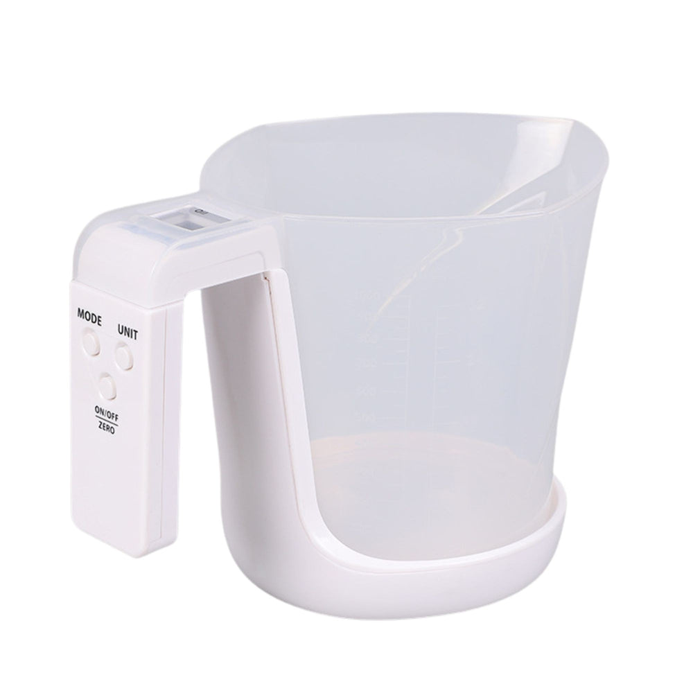 Cantar de Bucatarie 2 in 1, Model Electronic, Tip Cana Gradata cu Masurare, pentru Lichide si Solide, Display Automat, 21.5 x 14.3 x 15 cm, Alb