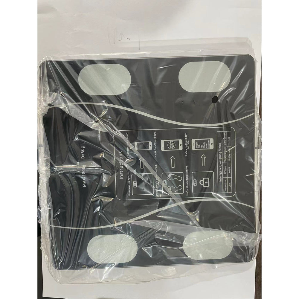 Cantar Electronic Inteligent De Baie Cu Aplicatie Smart, Corporal, Ecran Digital Iluminat, Termometru, Suporta Maxim 180 Kg, 26 x 26 cm