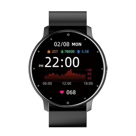 Ceas smartwatch si bratara fitness ZL02D, oxigen, ritm cardiac, pedometru, notificari, IP67, Compatibil cu Android/iOS, vibratii, multi sport, Negru