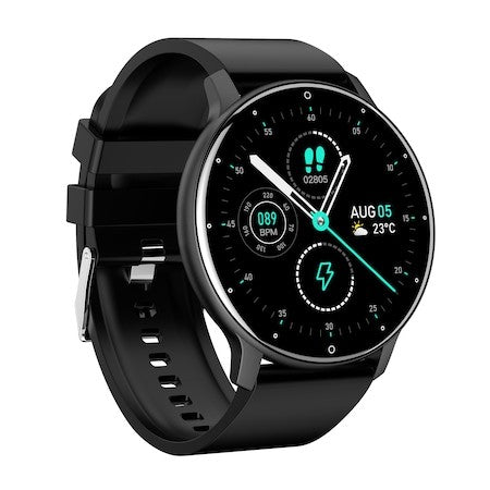Ceas smartwatch si bratara fitness ZL02D, oxigen, ritm cardiac, pedometru, notificari, IP67, Compatibil cu Android/iOS, vibratii, multi sport, Negru
