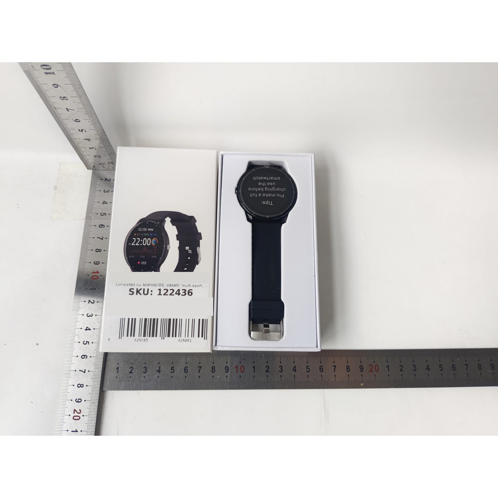 Ceas smartwatch si bratara fitness ZL02D, oxigen, ritm cardiac, pedometru, notificari, IP67, Compatibil cu Android/iOS, vibratii, multi sport, Negru