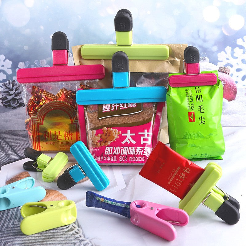 Cleste Multifunctional pentru Sigilarea Pungilor, din Plastic, Mentine Alimentele Proaspete, 15x7.5 cm, Roz
