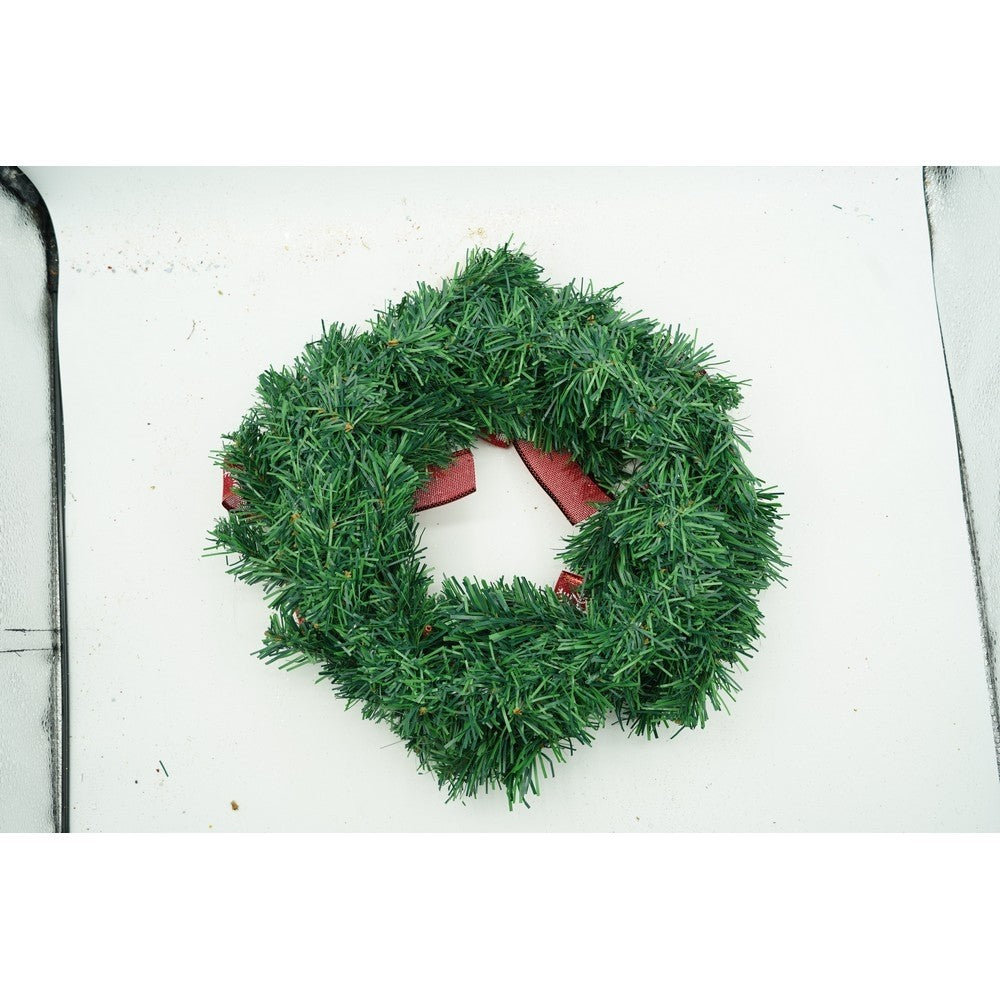 Coronita de Craciun pentru usa, Rosu/Verde, 35 cm, PVC, Artificiala, Decorata, Interior/Exterior