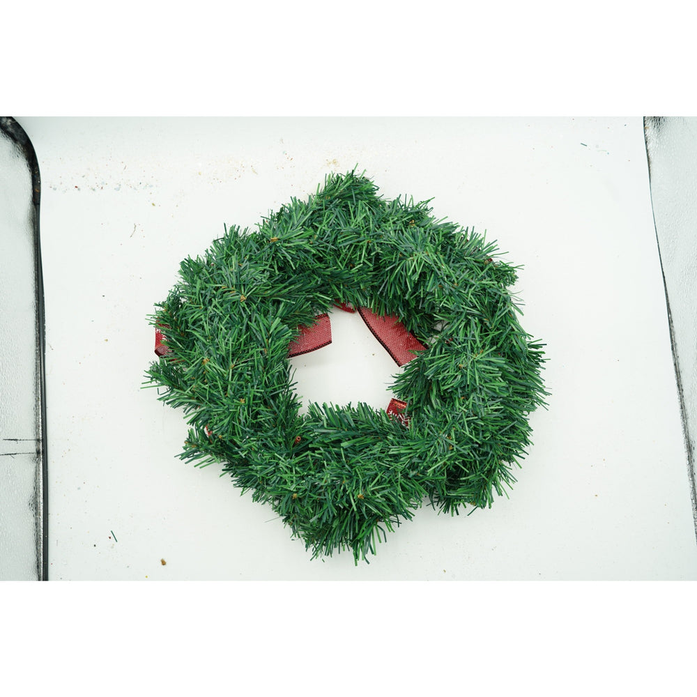 Coronita de Craciun pentru usa, Rosu/Verde, 35 cm, PVC, Artificiala, Decorata, Interior/Exterior