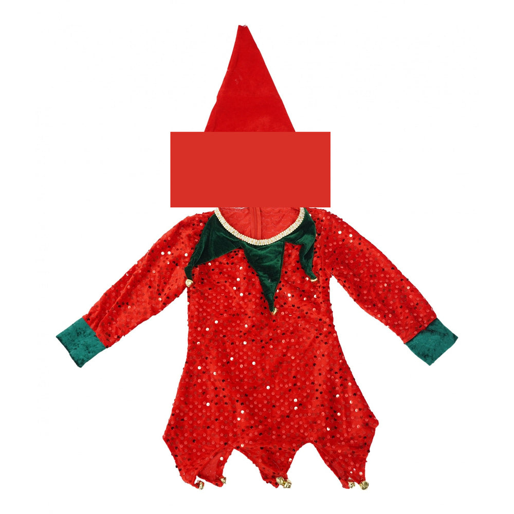 Costum Craciun, Spiridus, rosu, 10 - 13 ani, catifea