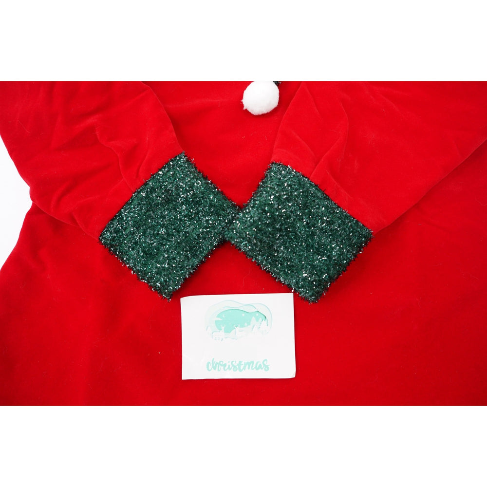 Costum Craciun, Spiridus, rosu, 7 - 9 ani, catifea, Compozitia materialului: velvet, Culoare: Verde