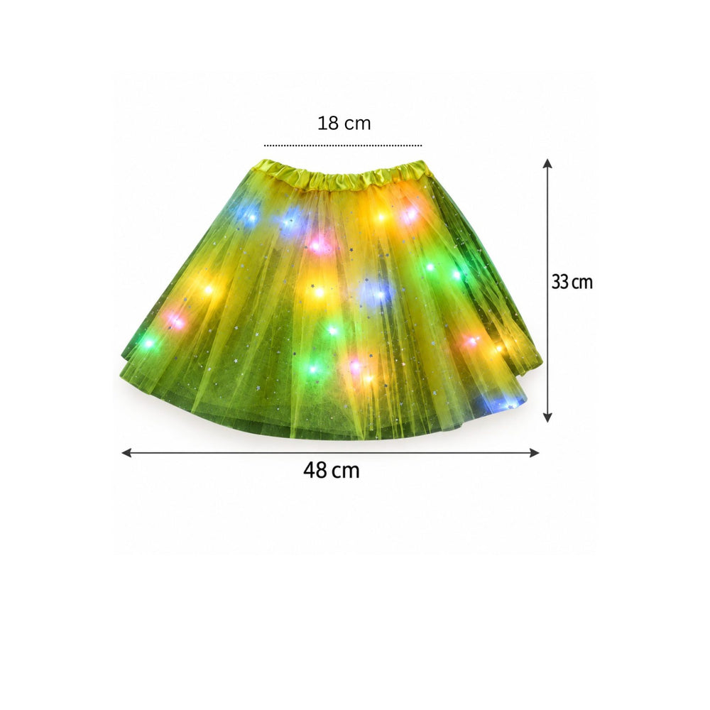 Costum Fluturas cu Aripi Modelabile Luminoase pentru Copii, Aripi 46 x 38 cm, Fusta din Tul cu Lumini 48 x 33 cm, Bagheta si Bentita, 4 Piese, Pentru Halloween, Roleplay, Craciun, Carnaval, Paste, Ziua Copilului, Bumbac/Poliester, Galben