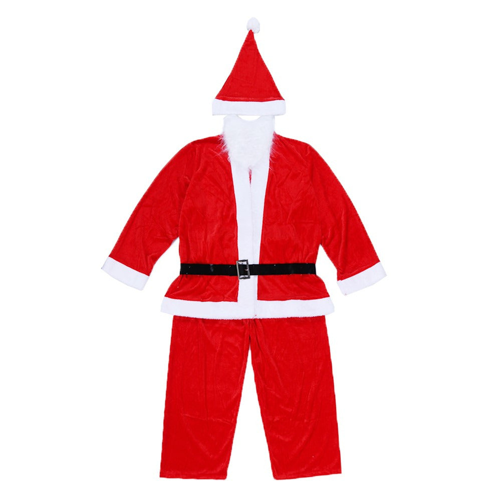 Costum Mos Craciun Baiat, 10-12 ani, 5 piese, Catifea