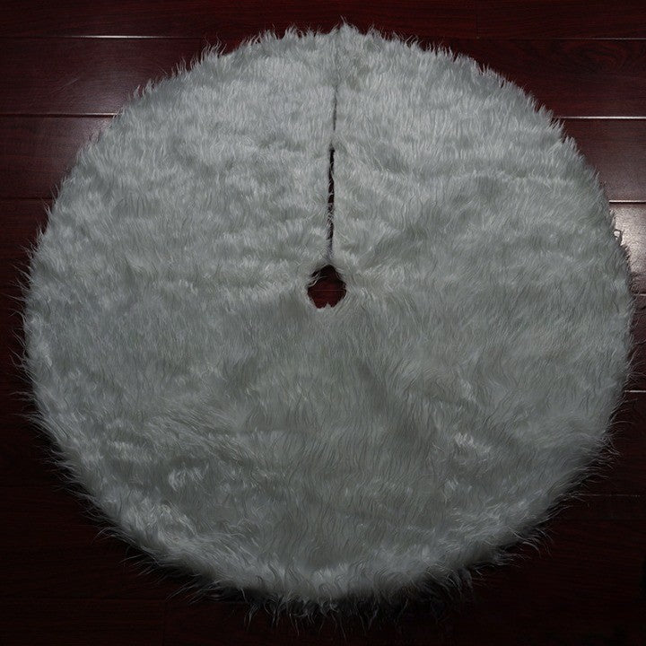 Covor pentru bradul de Craciun White Haipai, diametru 78 cm, blana cu o grosime 2.5-3 cm, alb
