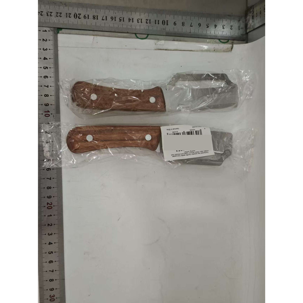 Curatator de Fructe/Legume, 2in1, Desfacator de Sticle, Multifunctional, Maner de Lemn, Maro