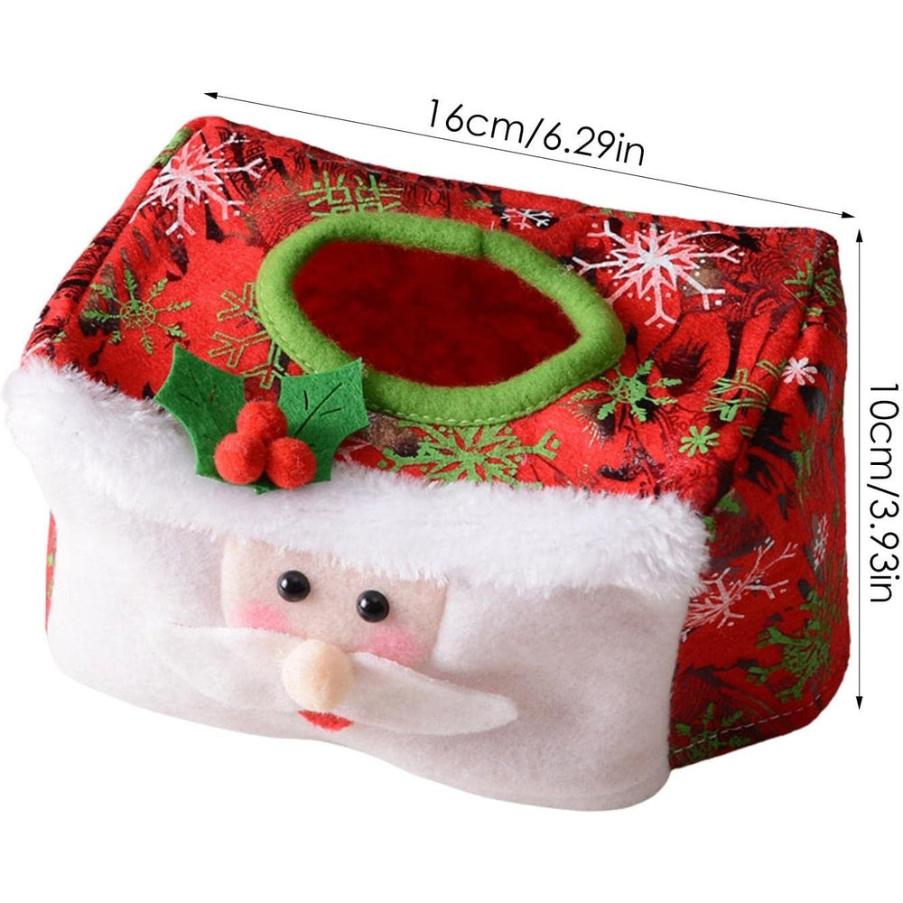 Cutie Decorativa pentru Servetele, Model Mos Craciun, Tematica Craciun, 16 x 10 cm, Rosu