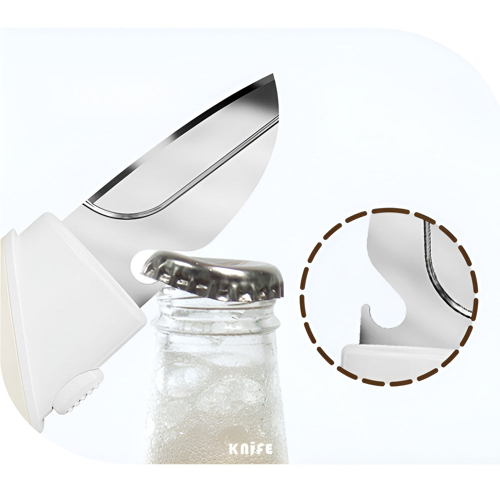 Cutit de Fructe Multifunctional, Razatoare, Curatator Fructe-Legume, Deschizator de Sticle, 18.1x3.8x2cm, Alb