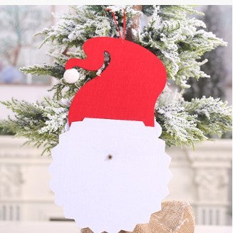 Decoratiune de Craciun, Advent calendar, numara zilele pana la Craciun, model Mos Craciun, material poliester, 37 x 22 cm, rosu