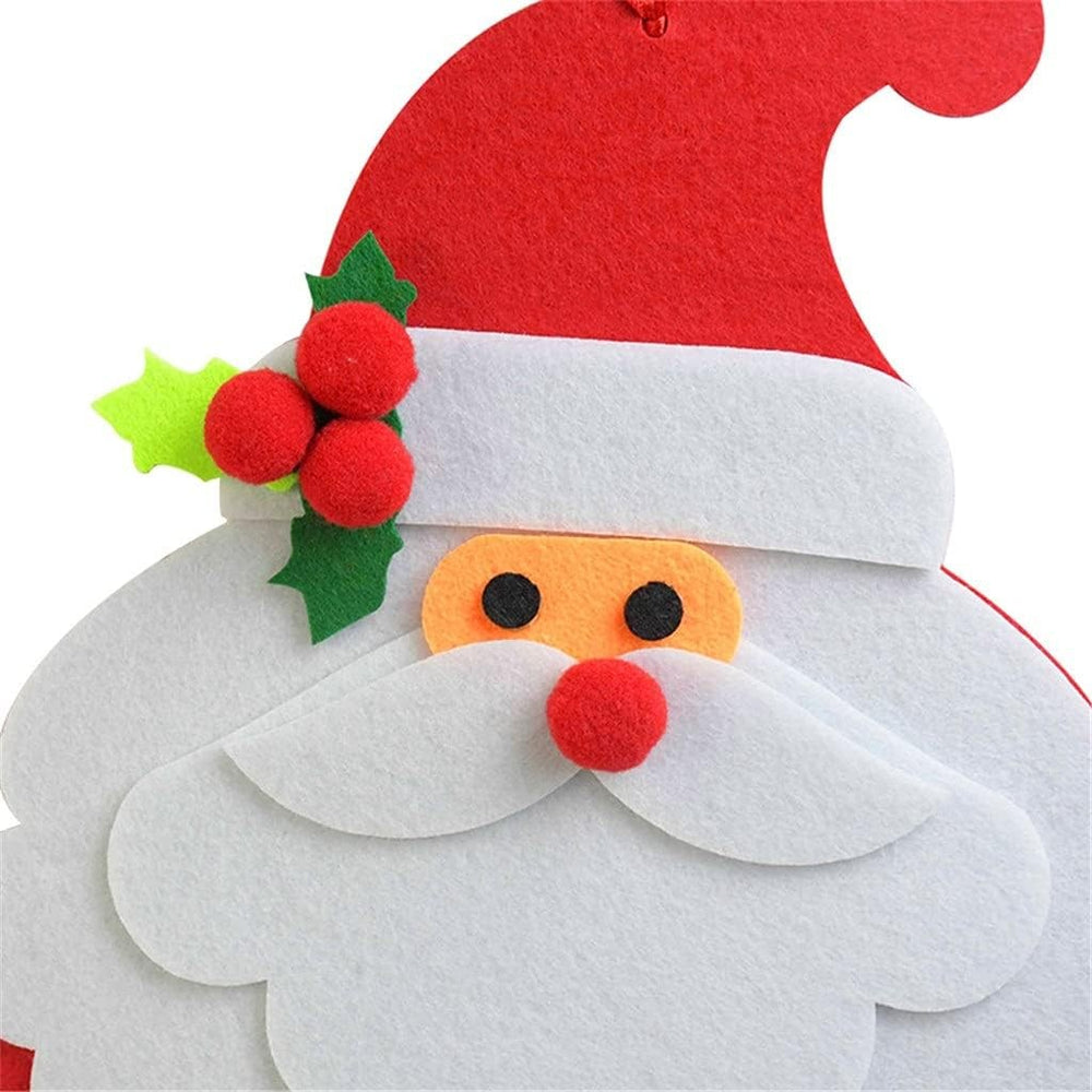 Decoratiune de Craciun, Advent calendar, numara zilele pana la Craciun, model Mos Craciun, material poliester, 37 x 22 cm, rosu