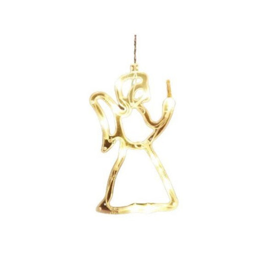 Decoratiune de Craciun Luminoasa in forma de Ingeras 21x12 cm, cu Ventuza, Alb Cald