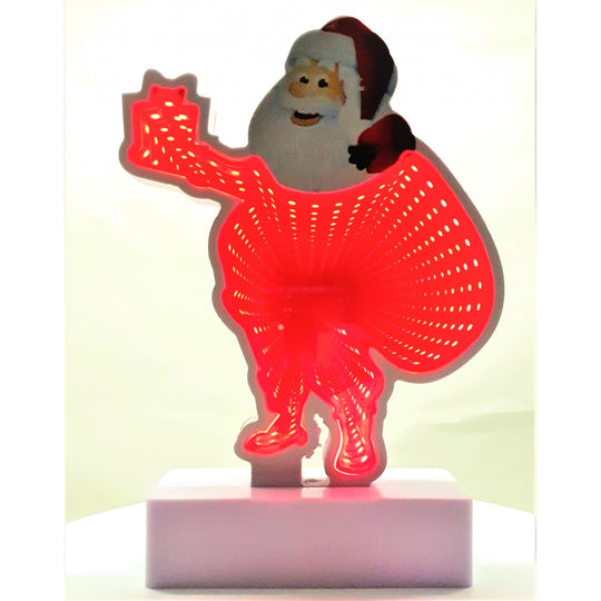 Decoratiune Luminoasa cu Baterii/USB Neon Model Mos Craciun 20 cm Alb Rece