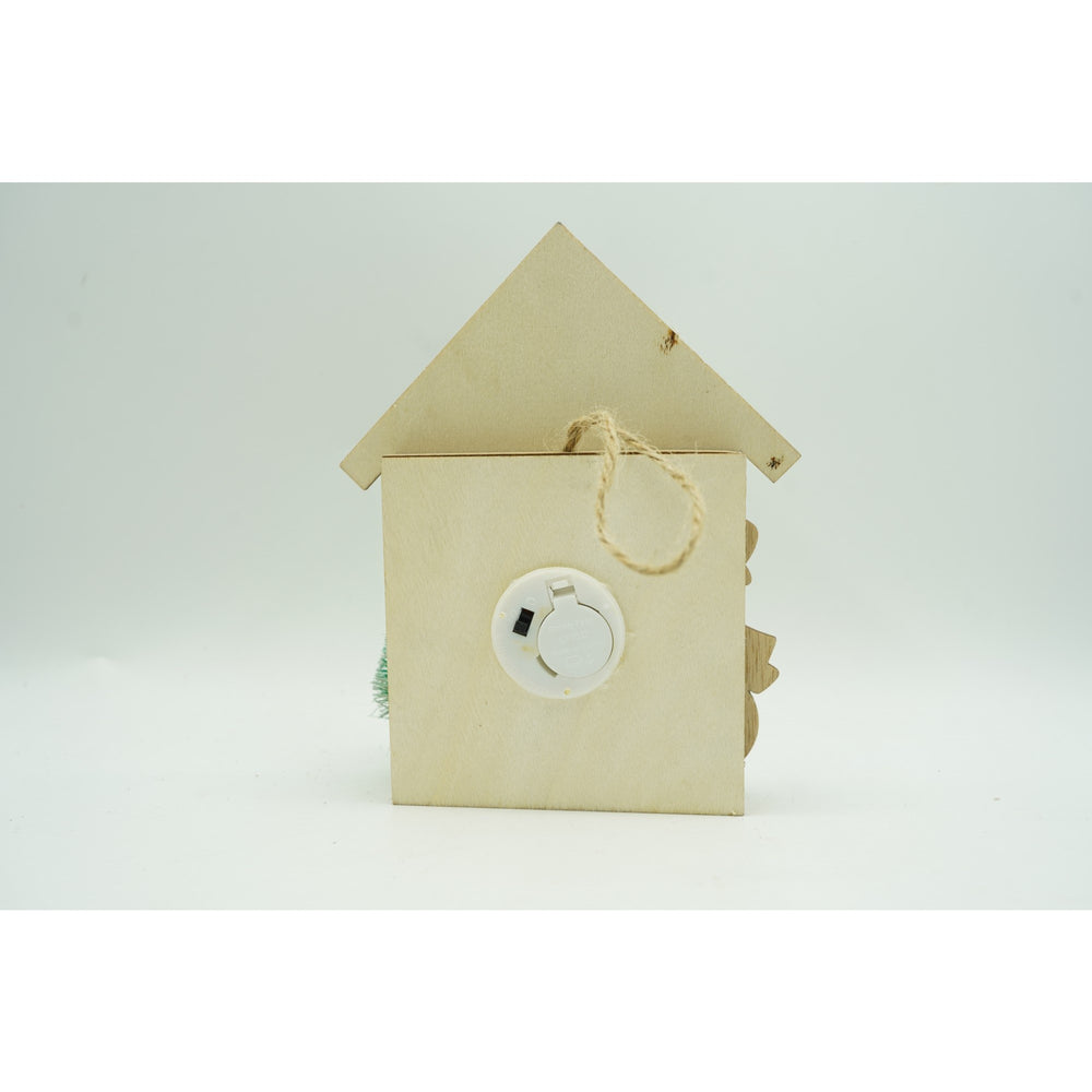 Decoratiune luminoasa, Mos Craciun, maro, lungime: 13 cm, latime: 5 cm, inaltime: 17 cm, lemn, interior/exterior