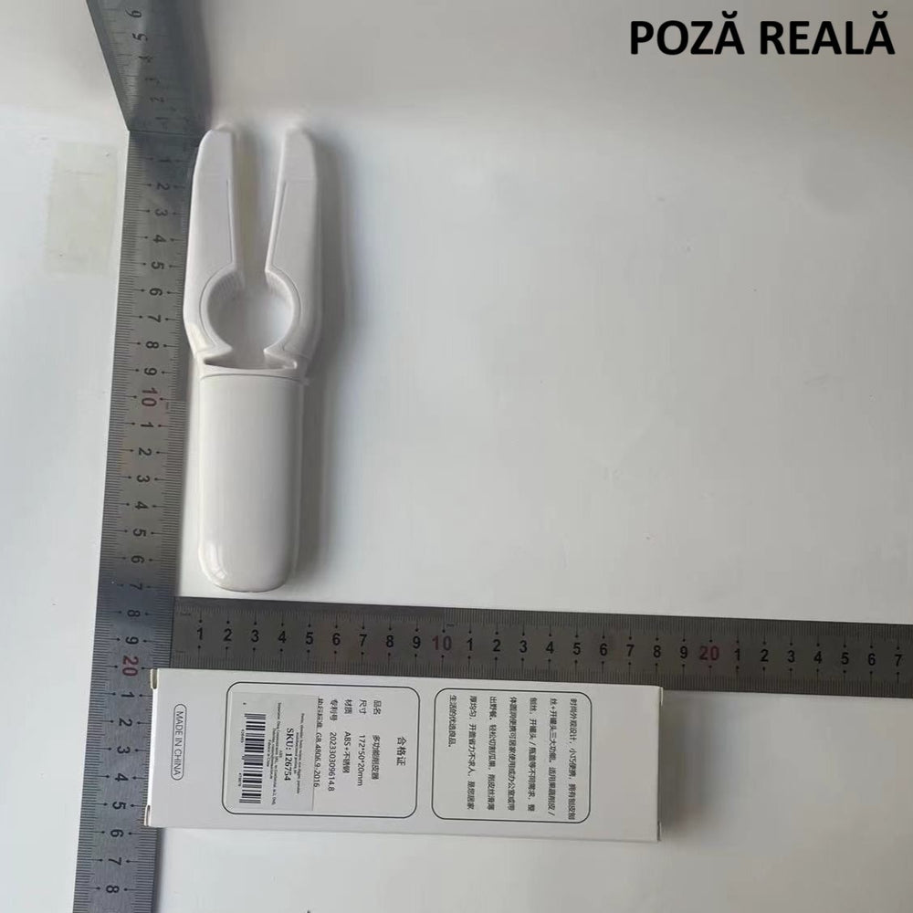 Desfacator de sticle 5in1, Razatoare, Curatator de Legume-Fructe, Deschizator de Conserve si Doze, 17.5x5x3cm, Alb