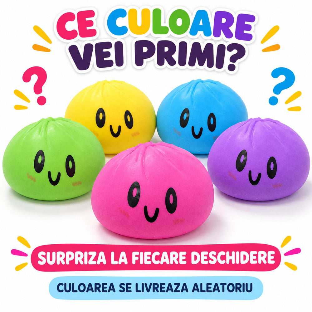 Dumpling Squishy Antistres, Jucarie Interactiva Antistres pentru Copii, 16x16 cm, Culoare Surpriza