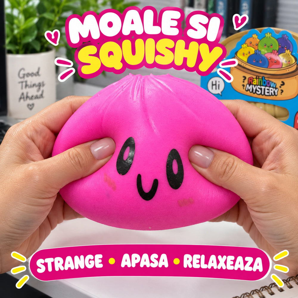Dumpling Squishy Antistres, Jucarie Interactiva Antistres pentru Copii, 16x16 cm, Culoare Surpriza
