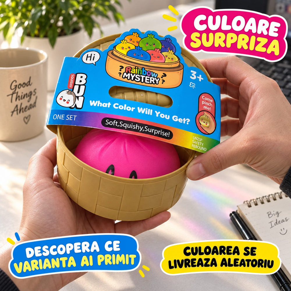 Dumpling Squishy Antistres, Jucarie Interactiva Antistres pentru Copii, 16x16 cm, Culoare Surpriza