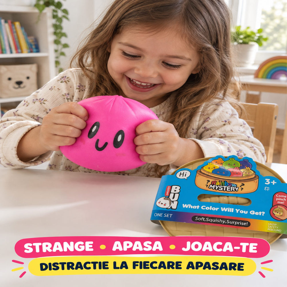 Dumpling Squishy Antistres, Jucarie Interactiva Antistres pentru Copii, 16x16 cm, Culoare Surpriza