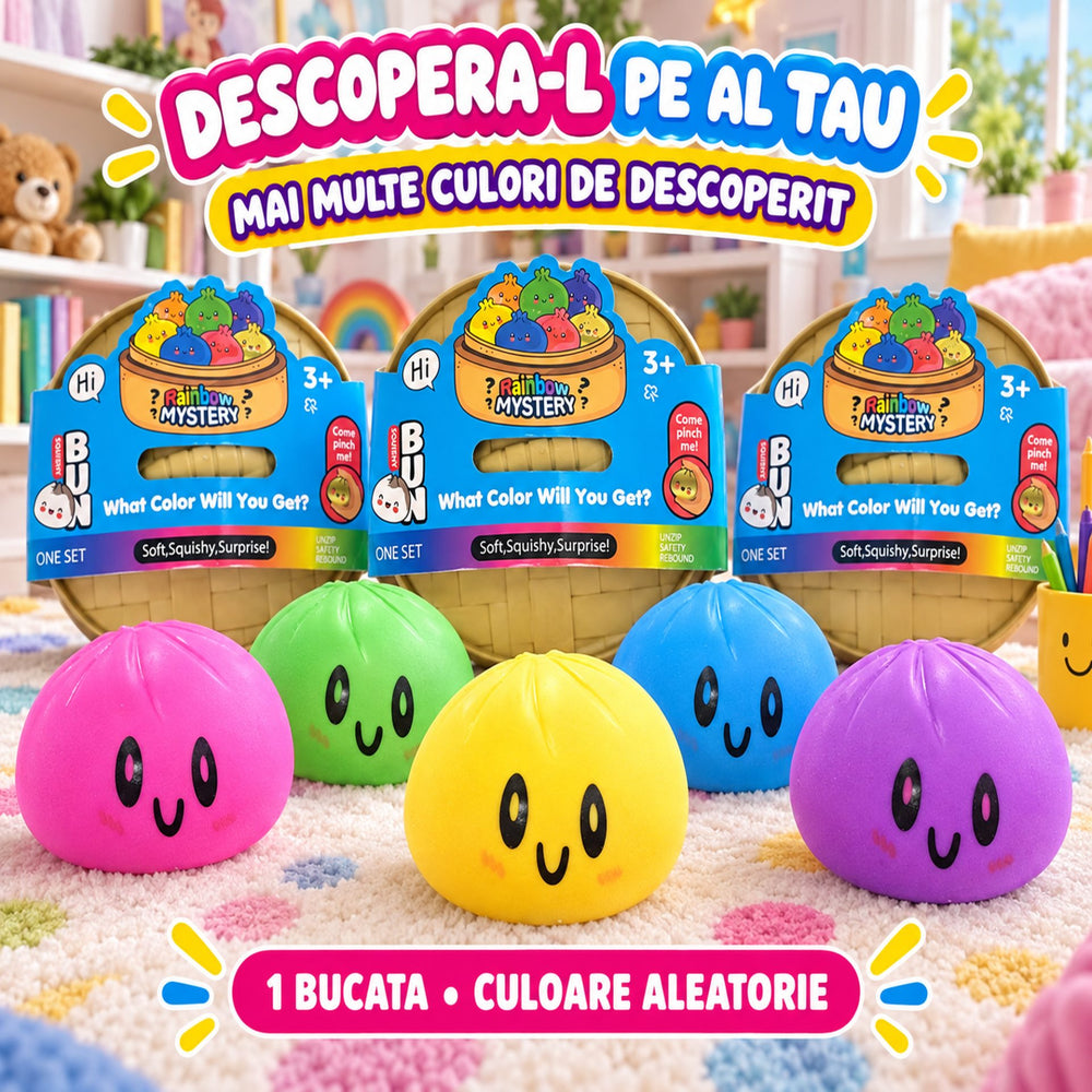 Dumpling Squishy Antistres, Jucarie Interactiva Antistres pentru Copii, 16x16 cm, Culoare Surpriza