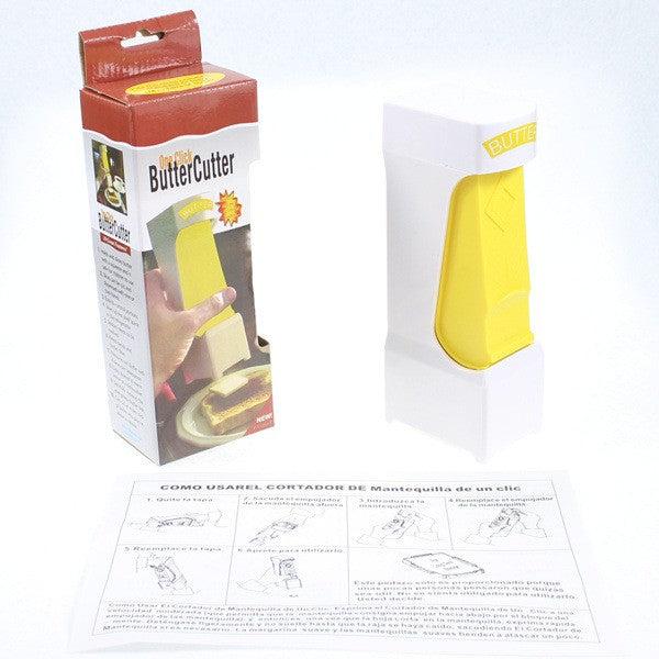 Feliator manual de unt, material plastic, design usor si practic, 20x6x8.5 cm, Butter Cutter, alb