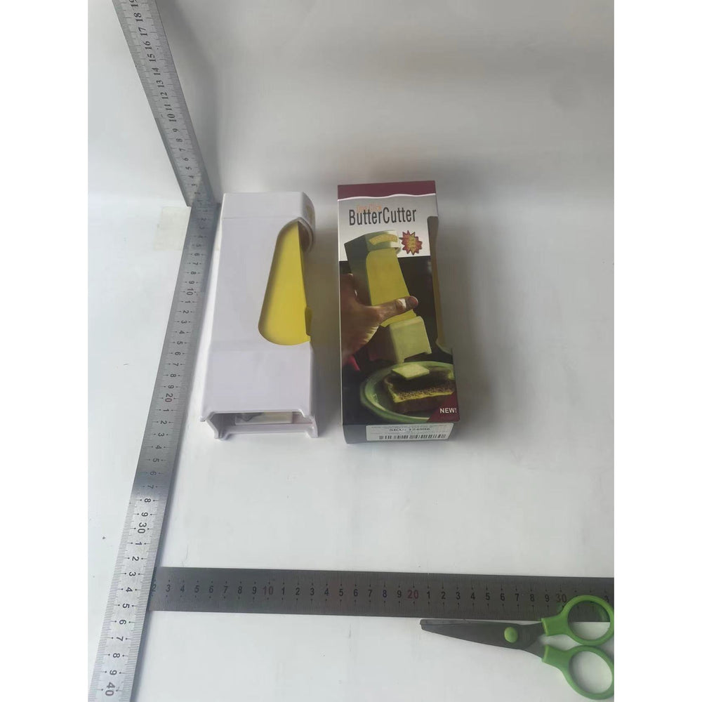 Feliator manual de unt, material plastic, design usor si practic, 20x6x8.5 cm, Butter Cutter, alb