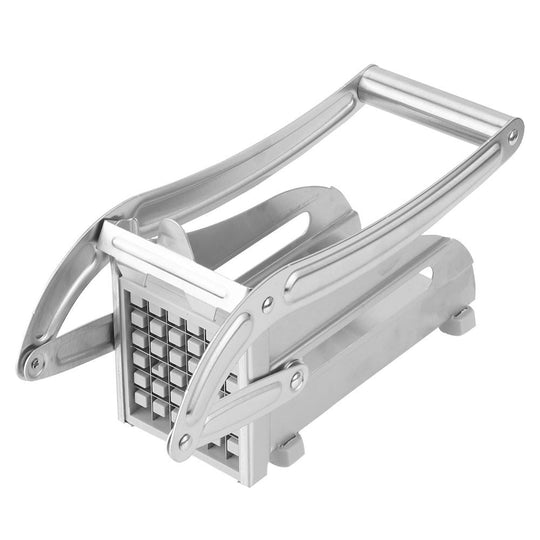Feliator manual, pentru cartofi pai si legume, din inox, cu 2 dimensiuni de feliere, 25.5 x 11.7 cm, argintiu